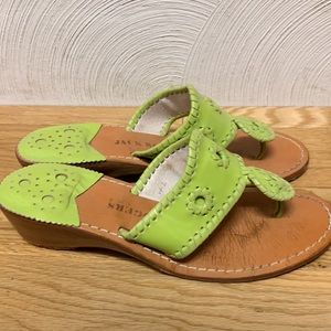 Green Wedge Jack Rodgers (genuine leather and handmade)